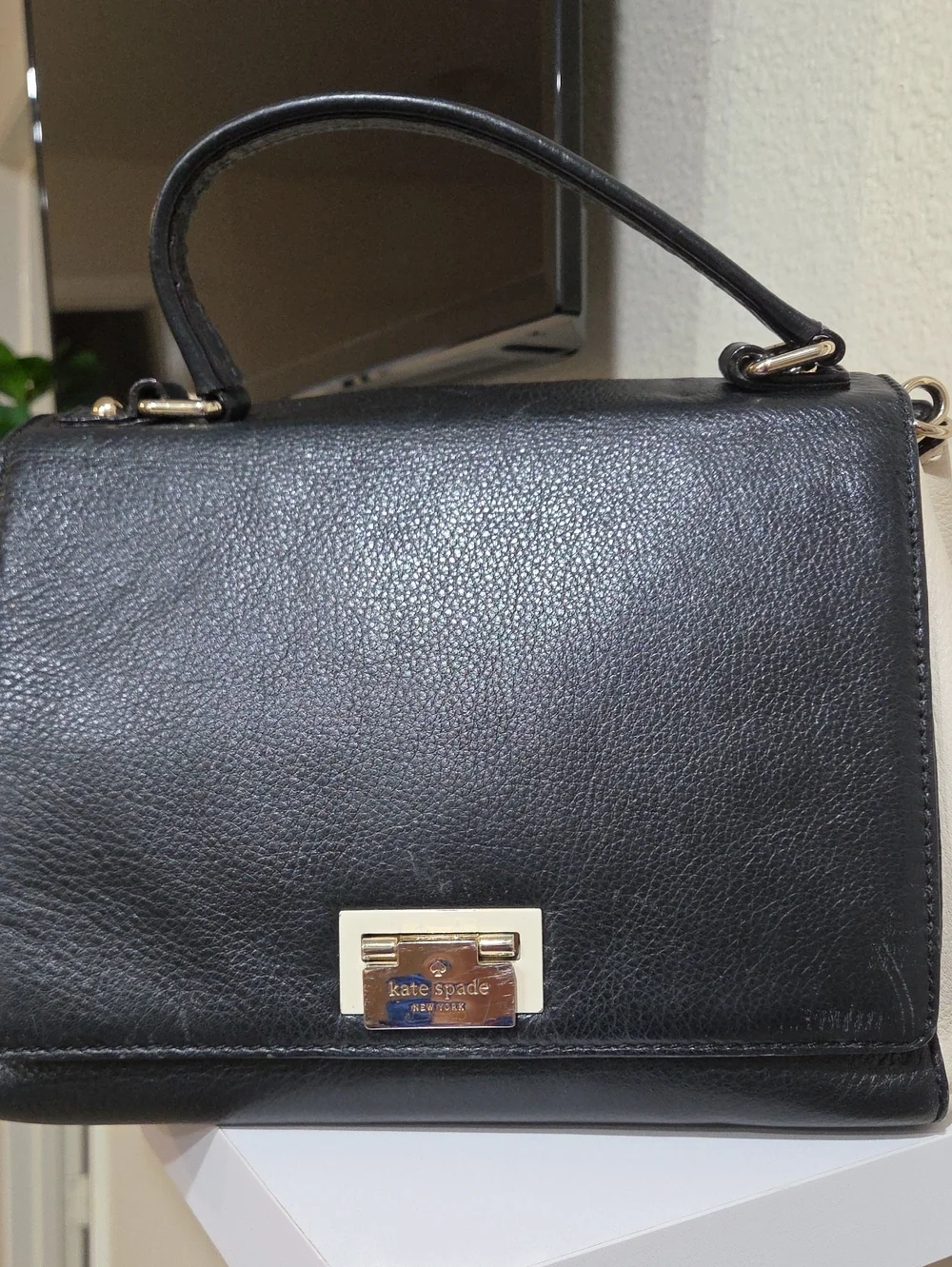 kate spade Black Pebbled Leather Top-Handle Satchel